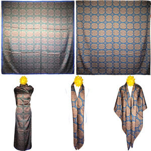 NWT Double Sided Silk Scarf 53"x53" Large Square Shawl Wrap XiangYunSha 36811